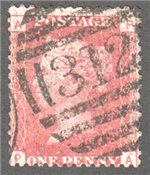 Great Britain Scott 33 Used Plate 134 - PA
